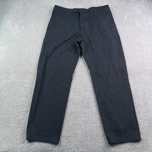 Kent & Curwen Pants Mens 36x30 Black Chino Trouser Button Fly Italy Designer